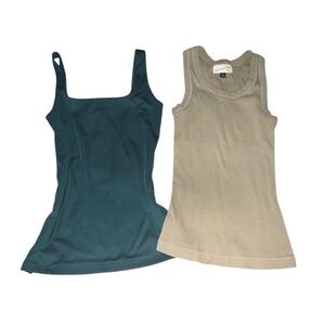 Universal Thread & Nine West Tank Top Bundle, Green, Tan, XS